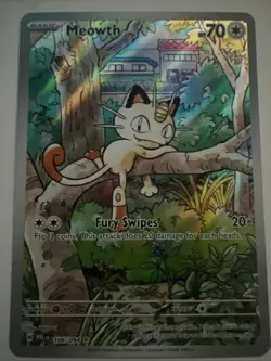 Meowth 106/094 Phantasmal Flames Pokemon Illustration Rare Mint - Image 1