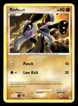Riolu 117/146 Common Legends Awakened Pokemon LP - Image 1