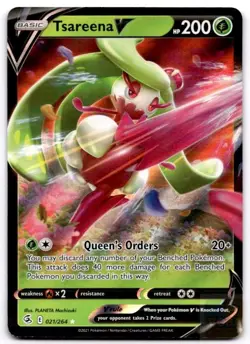 Tsareena V 021/264 Holo V Rare Fusion Strike Pokemon Holo Near Mint - Image 1