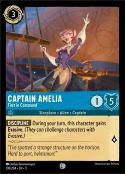Disney Lorcana Captain Amelia First in Command 138/204 Non FOIL Into Inklands - Image 1