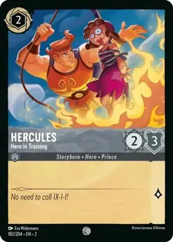 Disney Lorcana Hercules Hero in Training 182/204 Non Foil Rise of The Floodborn - Image 1