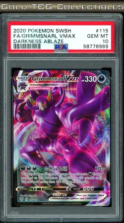 PSA 10 ⭐ Pokemon Grimmsnarl VMAX 115 Darkness Ablaze Full Art Graded Card - Image 1