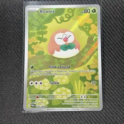 Pokemon Rowlet 090/088 POR Full Art Holo Rare Basic HP80 ATK30 Grass TCG Card - Image 1