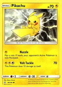 Pikachu #66/236 SM - Cosmic Eclipse Near Mint or Better - Pokemon Card - Image 1