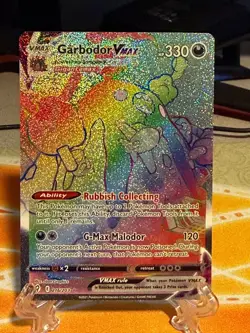 Pokemon Garbodor VMAX TCG 216/203 Evolving Skies Secret Rainbow Rare Holo Card - Image 1