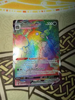 Pokemon Garbodor VMAX TCG 216/203 Evolving Skies Secret Rainbow Rare Holo Card - Image 3