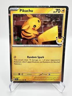 Pikachu (Pokemon Day 2026) 051/162 SWIRL Pokemon Near Mint - Image 1