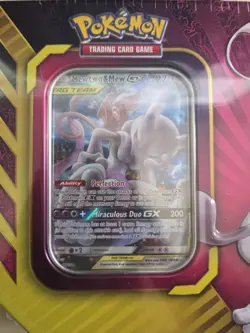 Pokemon TCG: Mewtwo & Mew GX Tag Team Power Partnership Tin Sealed SM191 Lot - Image 5