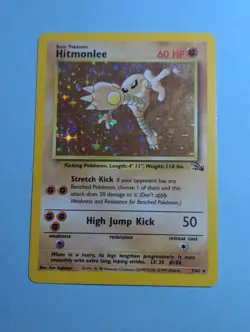 1999 Pokemon HITMONLEE Fossil #7/62 Holo Rare 60HP - Image 1