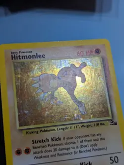 1999 Pokemon HITMONLEE Fossil #7/62 Holo Rare 60HP - Image 3