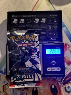Heavy! 22.67g Pokemon TCG SV 10.5 Black Bolt Booster Pack Sealed! - Image 1