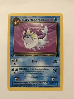 Dark Vaporeon #45/82 Team Rocket 1st Edition Pokemon TCG - Image 1