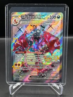 POKEMON! PALDEAN FATES! CHARIZARD EX! BLACK STAR PROMO! #074 - Image 1