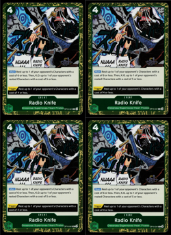 OP10-041 Radio Knife (R) Royal Blood One Piece CCG x4 Playset - Image 1