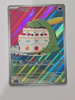 Pokemon Gulpin TCG 154/142 Sv07 Stellar Crown Holo Illustration Rare Card NM - Image 1