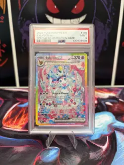 Pokemon TCG Prismatic Evolution Sylveon EX Card 156/131 PSA 9 - Image 1