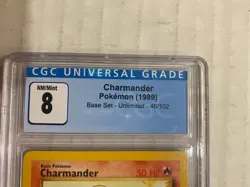 Pokemon TCG Charmander 46/102 Base Set Graded Pokemon Card CGC 8 Mint WOTC 1999 - Image 4