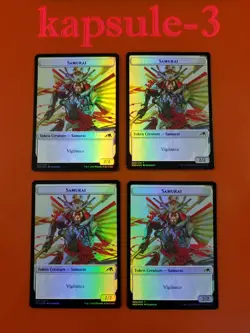 4x Samurai & Construct (006) | FOIL TOKEN | Kamigawa Neon Dynasty | MTG Magic - Image 1