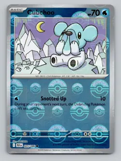 Reverse Holo Cubchoo 025/086 Common Black Bolt Pokemon Poke Ball - Image 1