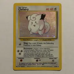 Clefairy 5/102 Holo Rare Base Set Pokemon Wizards 1999 English Card - Image 1