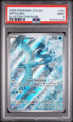 2025 POKEMON JTG EN-JOURNEY TOGETHER ILLUSTRATION RARE #161 ARTICUNO PSA 9 - Image 1