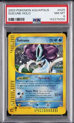 2003 POKEMON AQUAPOLIS #H25 SUICUNE-HOLO PSA 8 - Image 1