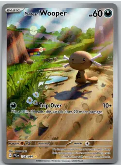 Paldean Wooper 102/094 Illustration Rare Phantasmal Flames Pokemon NM - Image 1