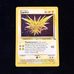 1999 Pokemon Fossil Zapdos 15/62 Holo - Image 1