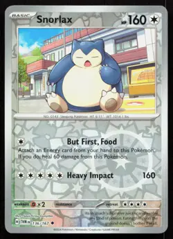 Snorlax 136/167 Uncommon Twilight Masquerade Pokemon Reverse Holo Near Mint - Image 1