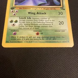 Golbat 34/62 Fossil Regular 1st Edition Pokemon - Image 3