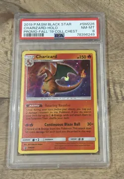 2019 Pokemon Collection Chest Promo HOLO CHARIZARD #SM226 - PSA 8 NM-Mint - Image 1