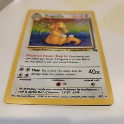 Pokemon TCG Dragonite Fossil Holo 4/62 WoTC - Image 3