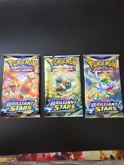 3x Brilliant Stars Factory Sealed Booster Packs - Pokemon TCG: SWSH09 - Image 1