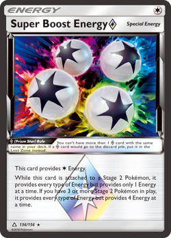 Super Boost Energy ◇ 136/156 Prism Star Rare Ultra Prism Pokemon Near Mint - Image 1