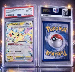2024 POKEMON SSP EN-SURGING SPARKS #057 PIKACHU EX PSA 10 - Image 1
