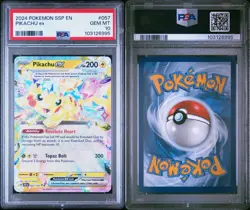 2024 POKEMON SSP EN-SURGING SPARKS #057 PIKACHU EX PSA 10 - Image 2