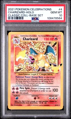 2021 POKEMON CELEBRATIONS CLASSIC COLLECTION #4 CHARIZARD-HOLO PSA 10 - Image 1