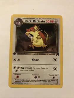 Pokemon TCG Dark Raticate 51/82 Team Rocket 1st Edition Common WOTC - Image 1