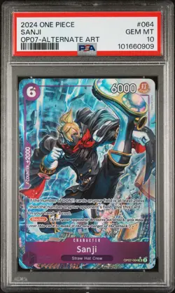 2024 ONE PIECE 500 YEARS IN THE FUTURE SANJI ALT ART OP07 064 PSA 10 GEM MINT EN - Image 1
