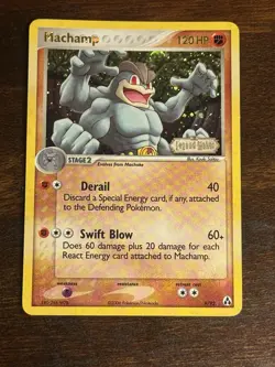 Machamp 9/92 EX STAMPED Legend Maker Pokemon Card Reverse Holo Foil Rare - Image 1