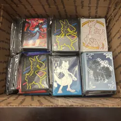 Pokemon Tcg ETB & Collection Box Card Sleeves -Lot of 40+ Packs (Sealed + Loose) - Image 1