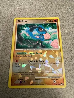 Riolu Pop Series 8 Common Cracked Ice Holo Card 16/17 MINT Pokemon TCG - Image 1