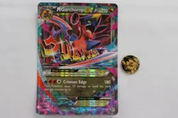 Pokemon TCG Mega M Garchomp EX Premium Collection Oversize Card, Coin 2016 Jumbo - Image 1