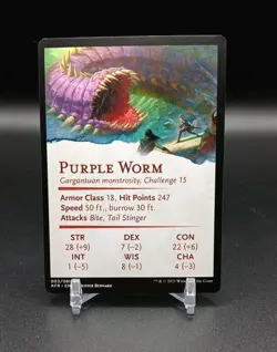 MTG Purple Worm Art Card Gold Stamped Signature AFR 003/081 NM - Image 2