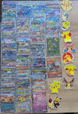 100 Pokemon Full Art, Ex & V Cards Lot (CHARIZARD, PIKACHU, MEWTWO) Free Ship!!! - Image 1