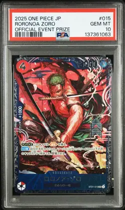 PSA 10 Zoro ST21-015 Flagship Battle 2025 Top 8 Prize ONE PIECE Card Japanese - Image 1