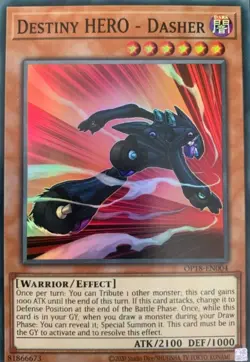 Destiny HERO - Dasher - OP18-EN004 - Super Rare - Unlimited Edition NM Yugioh OT - Image 1