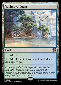 1x Yavimaya Coast NM Eng MTG - Commander Outlaws of Thunder Junction - Image 1