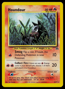 Houndour 24/75 - Neo Discovery Regular Vintage Pokemon TCG Card LP - Image 1
