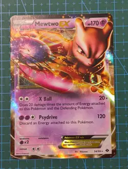 Mewtwo EX - 54/99 - Pokemon Next Destinies Black & White Ultra Rare Card MP - Image 1